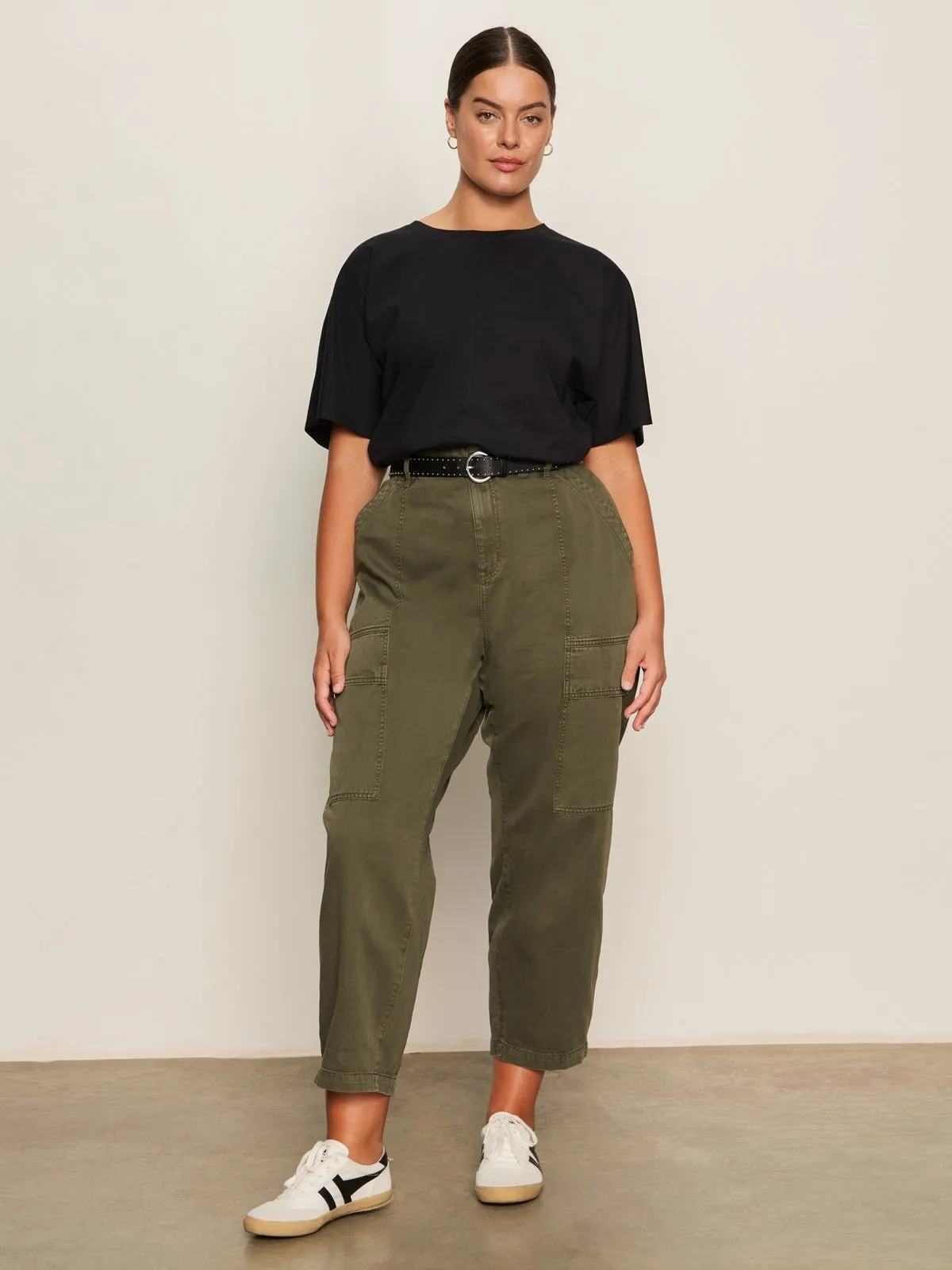 Shirred Waist Dolman Tee Black Extended Sizing sold by Sanctuary product image thumbnail 5