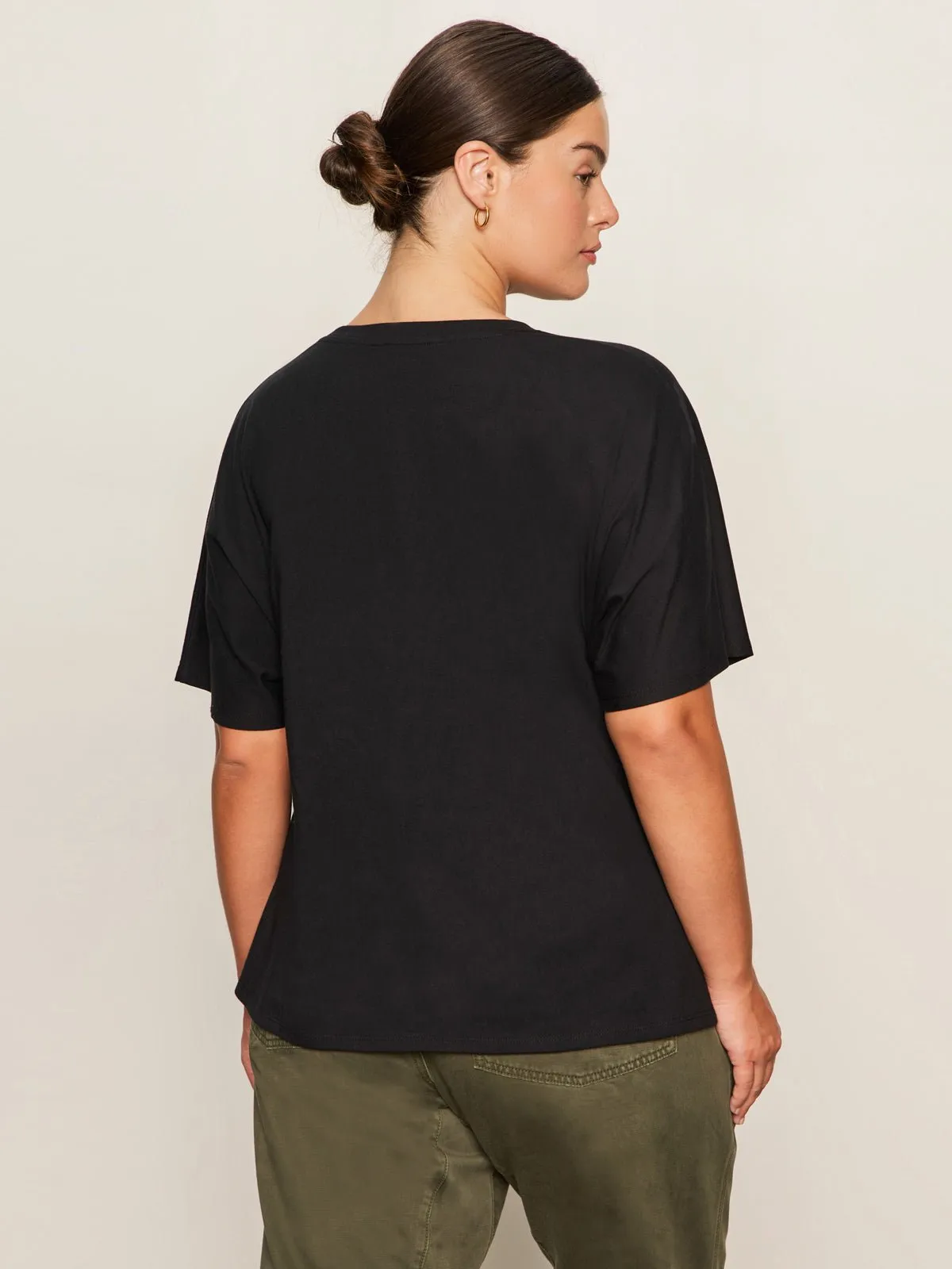 Shirred Waist Dolman Tee Black Extended Sizing sold by Sanctuary product image thumbnail 3