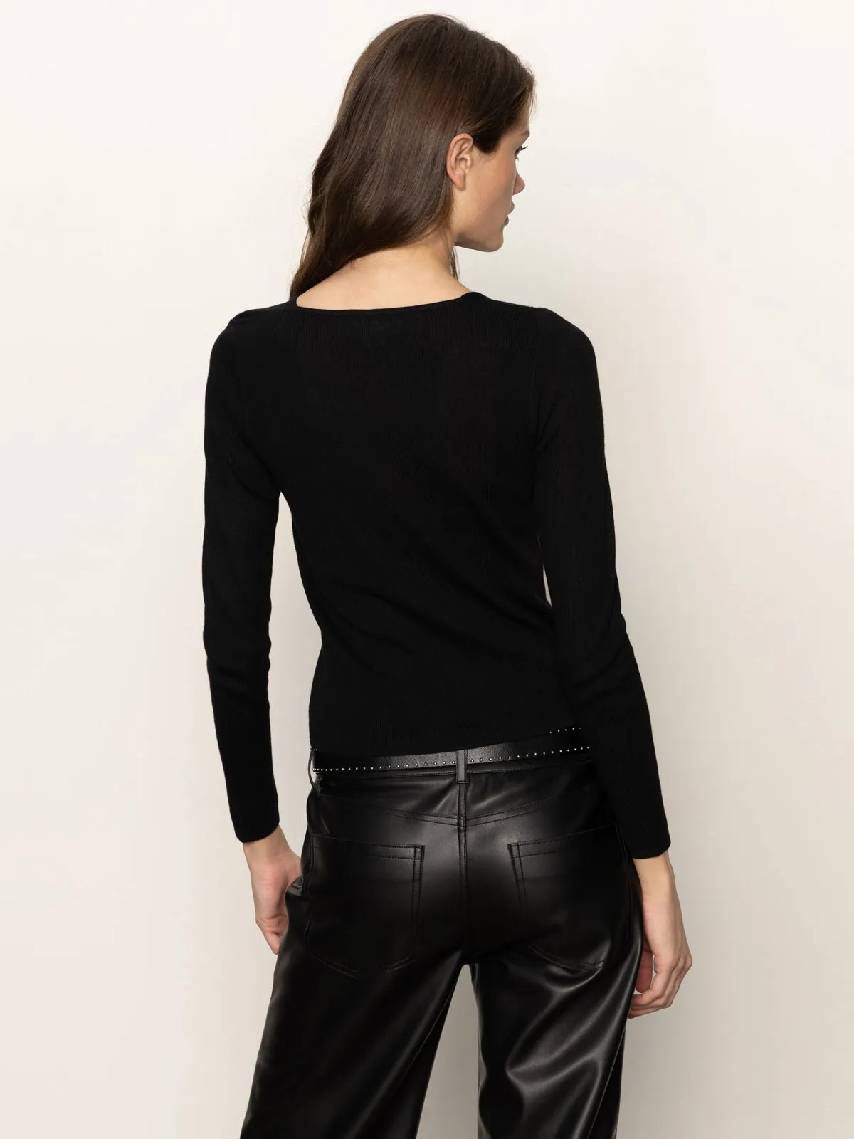 Long Sleeve Shoulder Twist Top Black sold by Sanctuary product image thumbnail 4