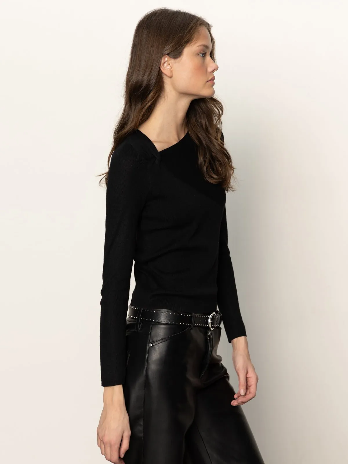Long Sleeve Shoulder Twist Top Black sold by Sanctuary product image thumbnail 3