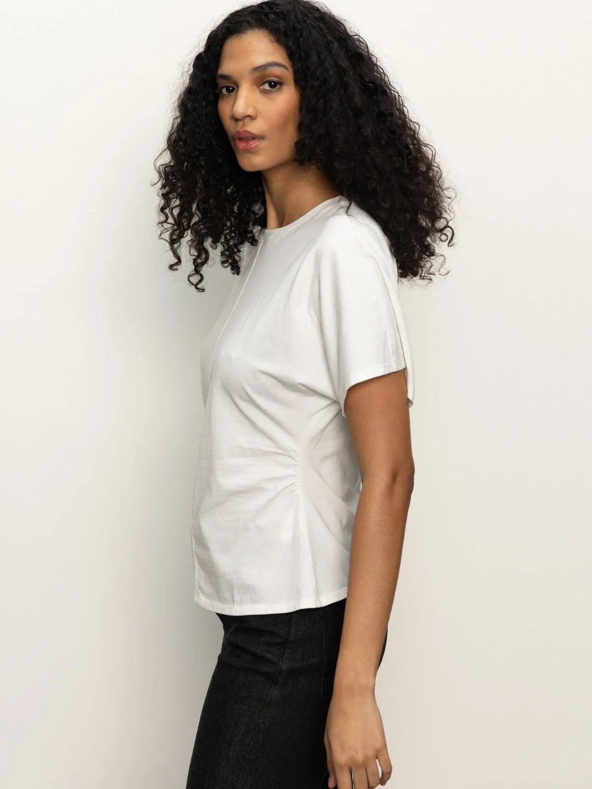 Shirred Waist Dolman Tee White sold by Sanctuary product image thumbnail 5