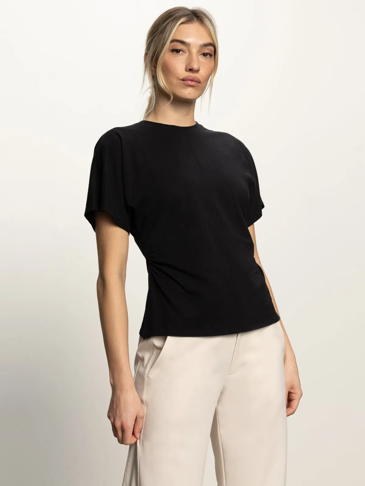 Shirred Waist Dolman Tee Black sold by Sanctuary product image thumbnail 2