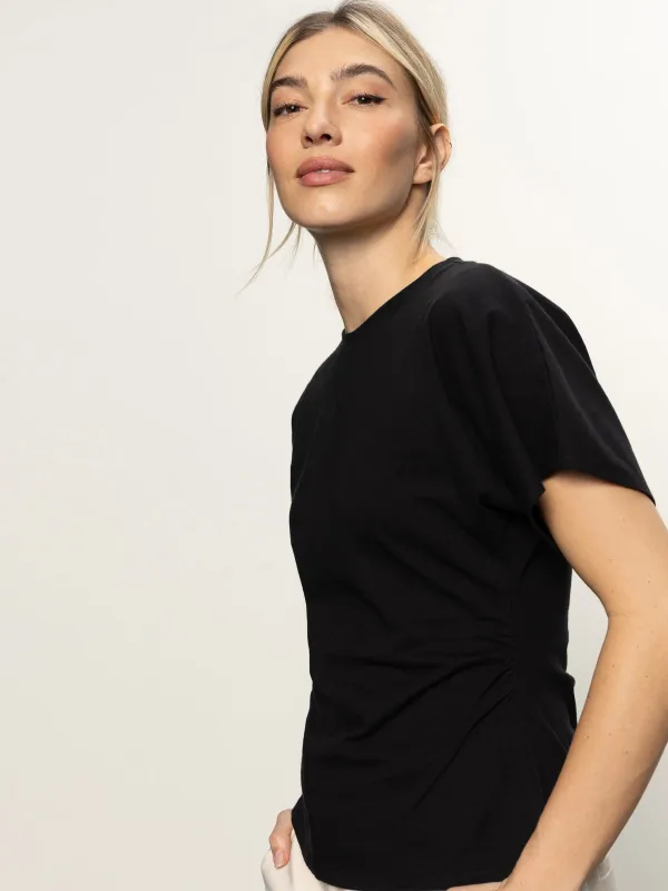 Shirred Waist Dolman Tee Black sold by Sanctuary