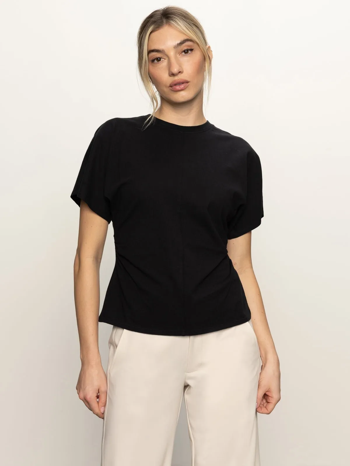 Shirred Waist Dolman Tee Black sold by Sanctuary product image thumbnail 3