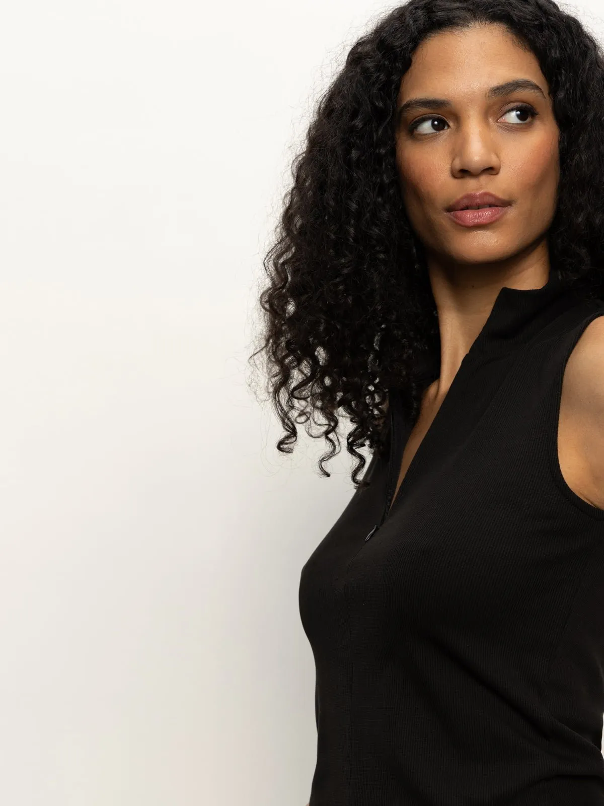 Sleeveless Zip Mock Top Black sold by Sanctuary product image thumbnail 5