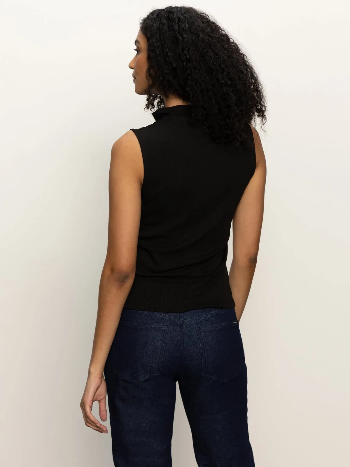 Sleeveless Zip Mock Top Black sold by Sanctuary product image thumbnail 4