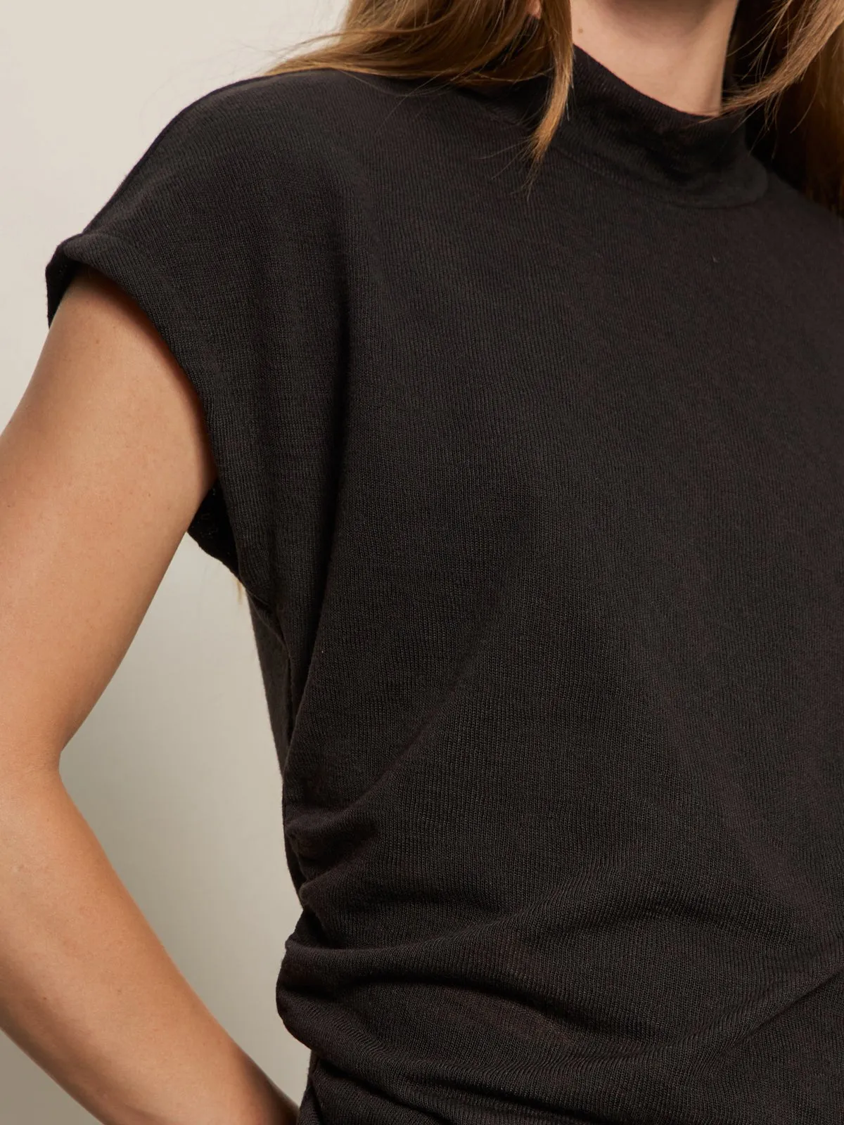 Draped Sleeveless Mock Neck Top Black sold by Sanctuary product image thumbnail 5