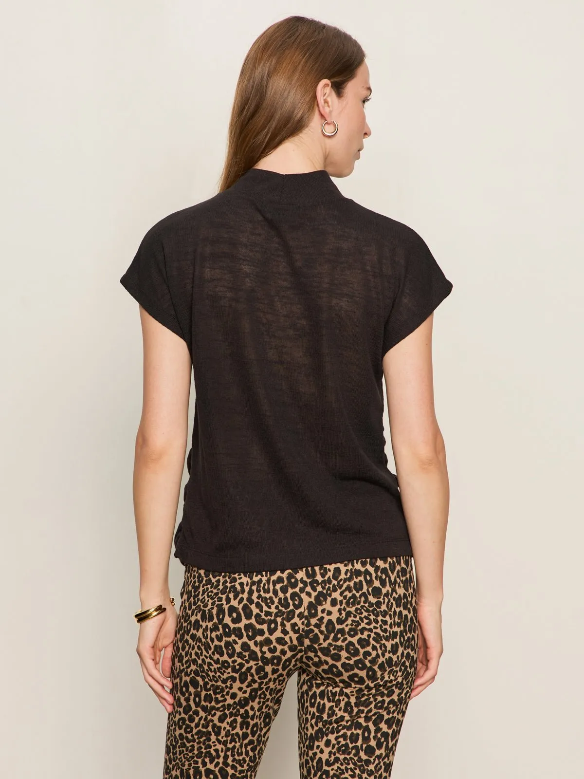 Draped Sleeveless Mock Neck Top Black sold by Sanctuary product image thumbnail 4