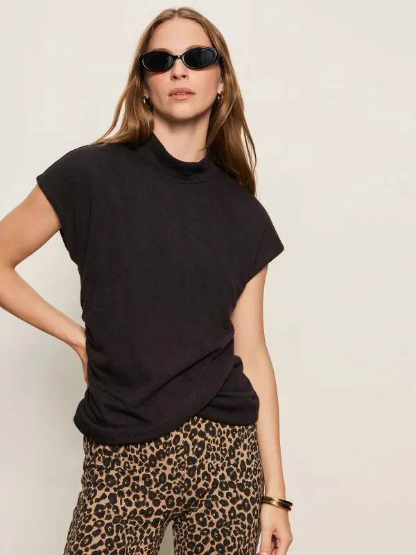 Draped Sleeveless Mock Neck Top Black sold by Sanctuary