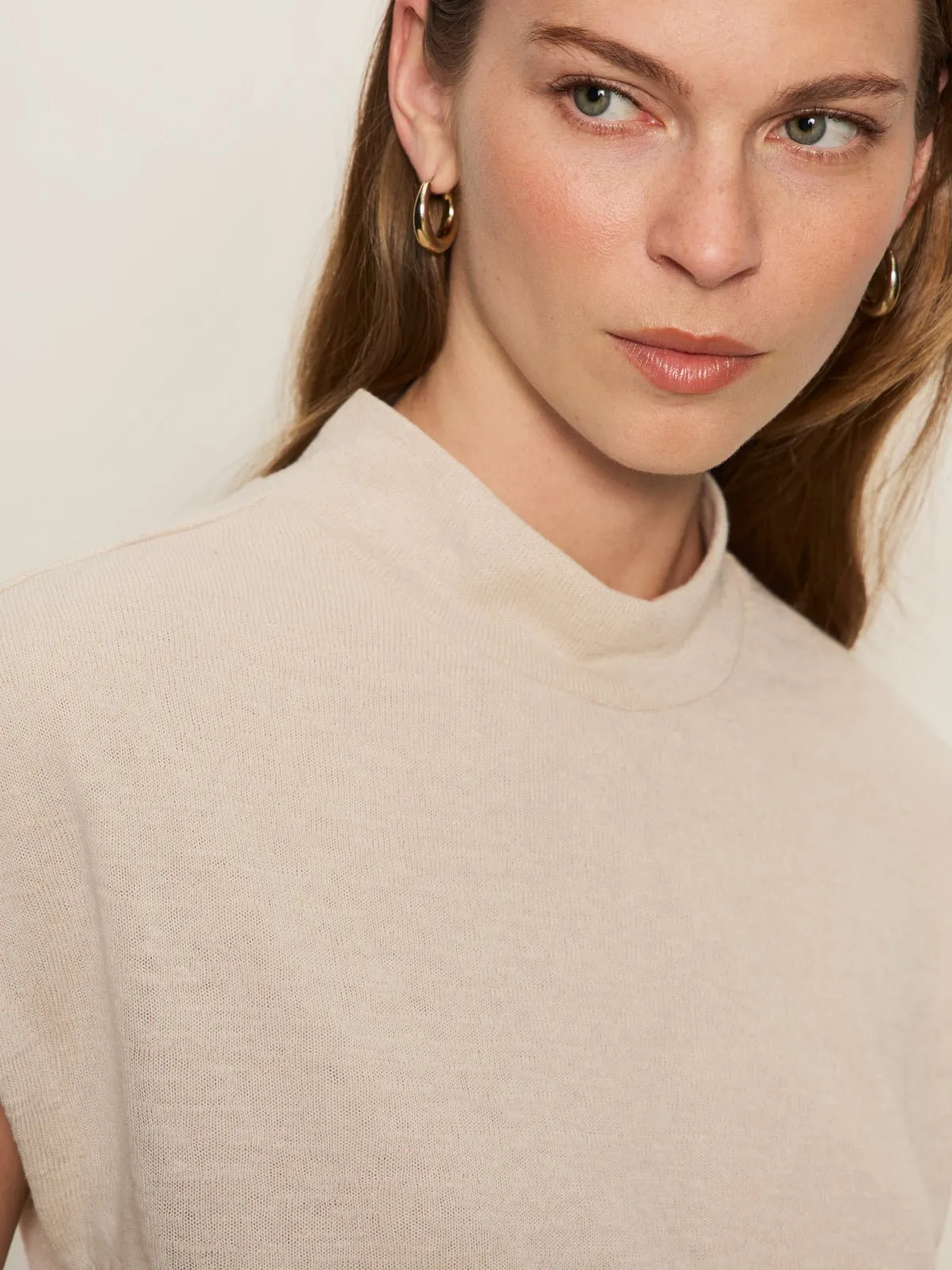 Draped Sleeveless Mock Neck Top Mother Of Pearl sold by Sanctuary product image thumbnail 5