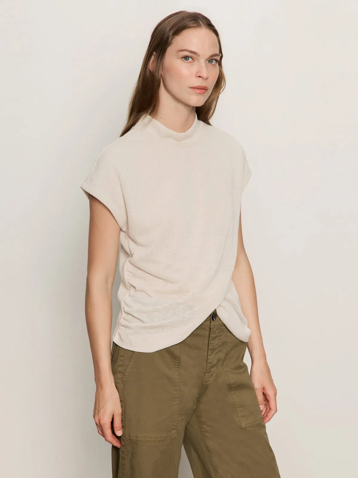 Draped Sleeveless Mock Neck Top Mother Of Pearl sold by Sanctuary product image thumbnail 3