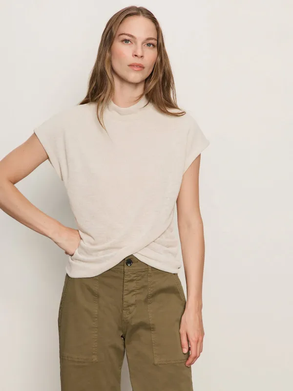 Draped Sleeveless Mock Neck Top Mother Of Pearl sold by Sanctuary