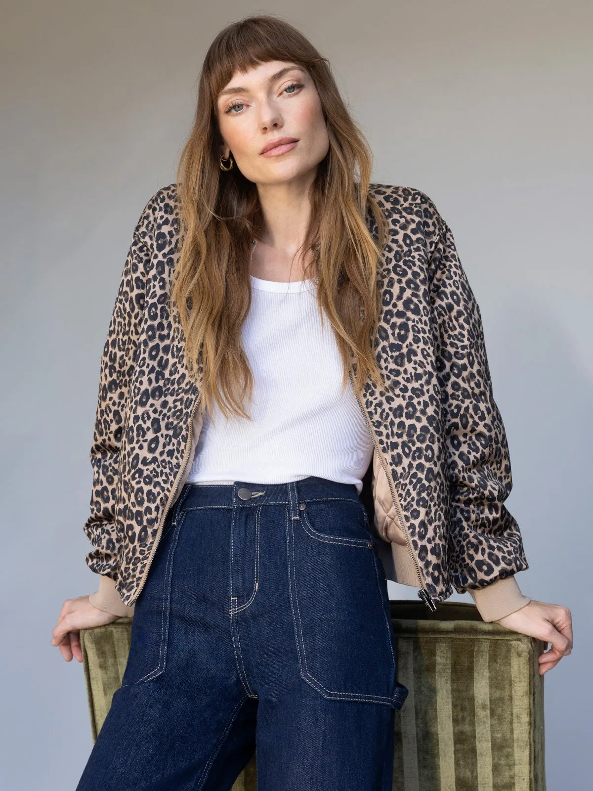 Monroe Sateen Bomber Jacket French Kitty sold by Sanctuary