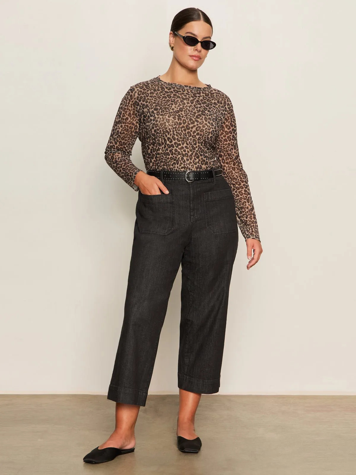 Long Sleeve Perfect Mesh Tee French Kitty Extended Sizing sold by Sanctuary product image thumbnail 5