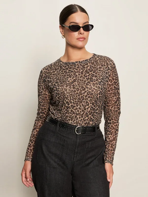 Long Sleeve Perfect Mesh Tee French Kitty Extended Sizing sold by Sanctuary