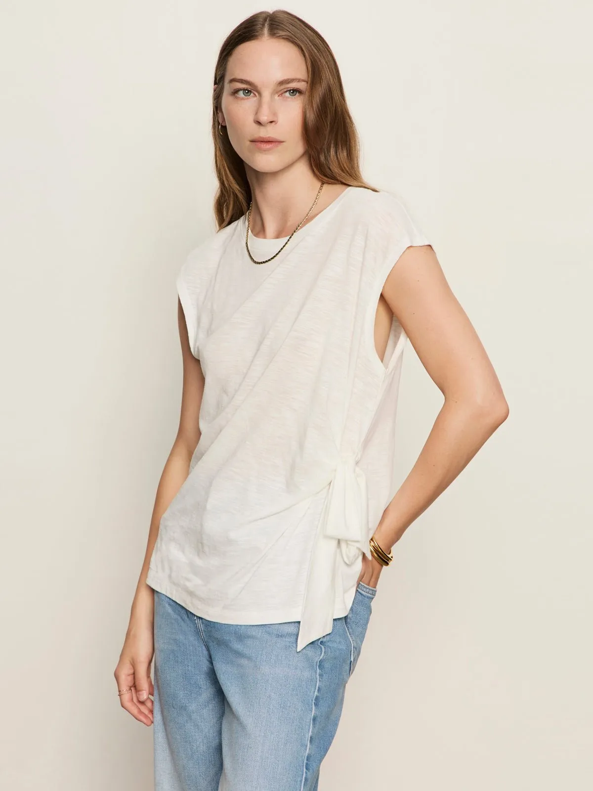 Side Tie Muscle Tee White sold by Sanctuary product image thumbnail 3