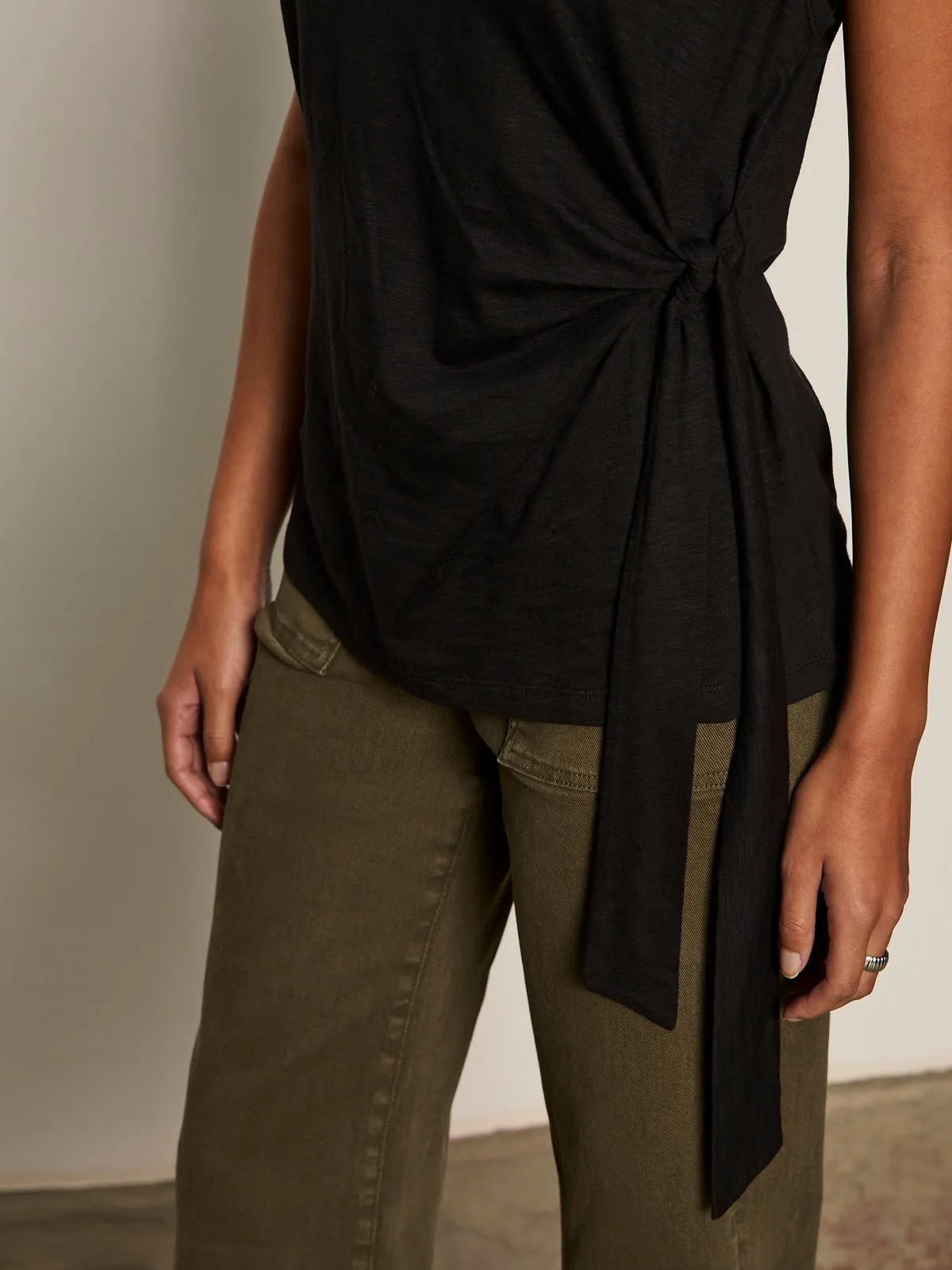 Side Tie Muscle Tee Black sold by Sanctuary product image thumbnail 5