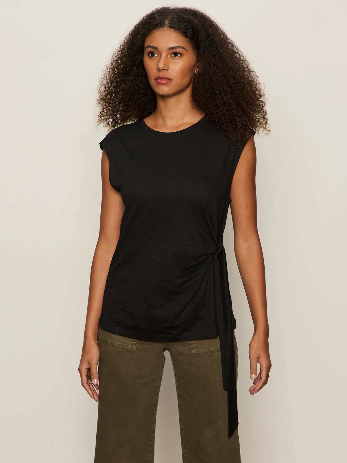 Side Tie Muscle Tee Black sold by Sanctuary product image thumbnail 2