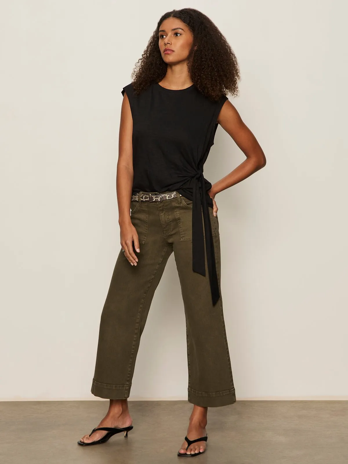 Side Tie Muscle Tee Black sold by Sanctuary product image thumbnail 4