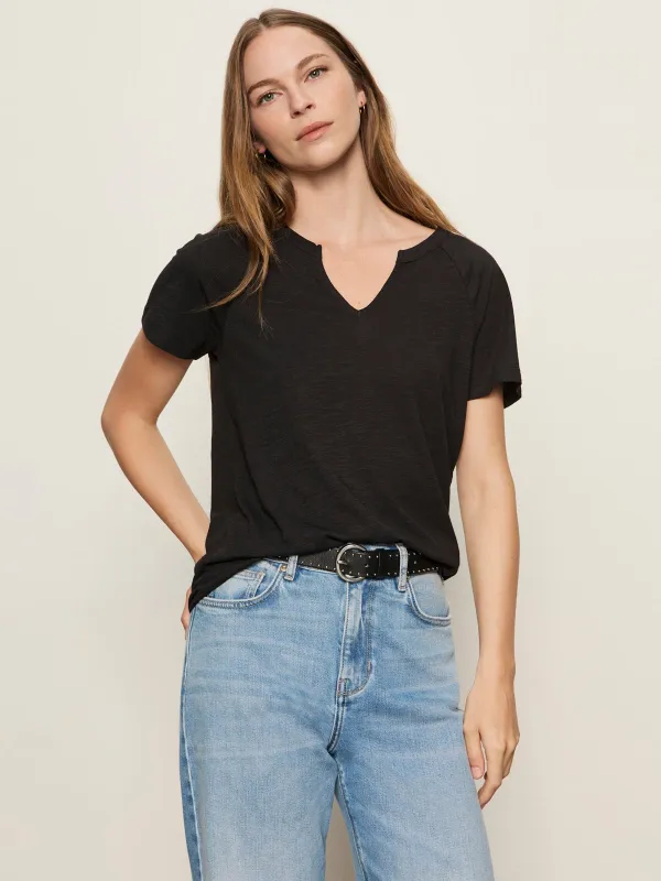 Notch Neck Tee Black sold by Sanctuary