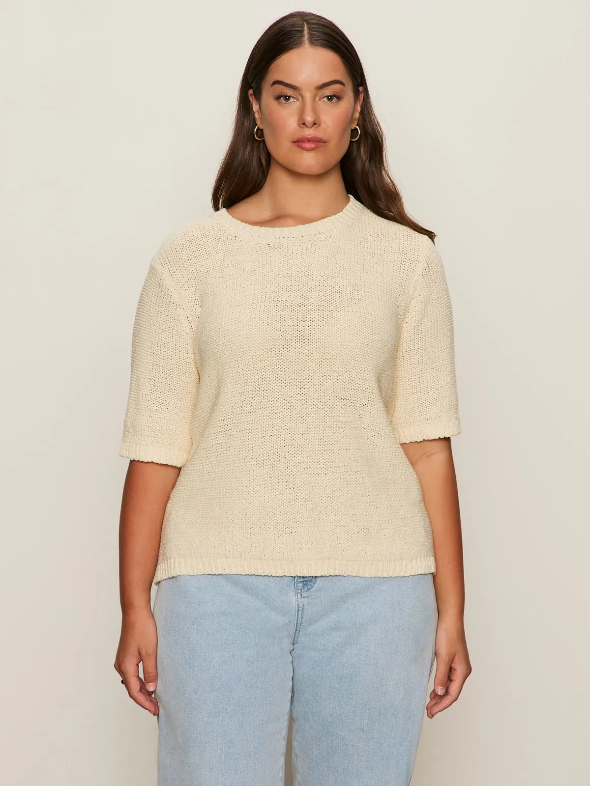 Tape Yarn Tee Macrame Extended Sizing sold by Sanctuary