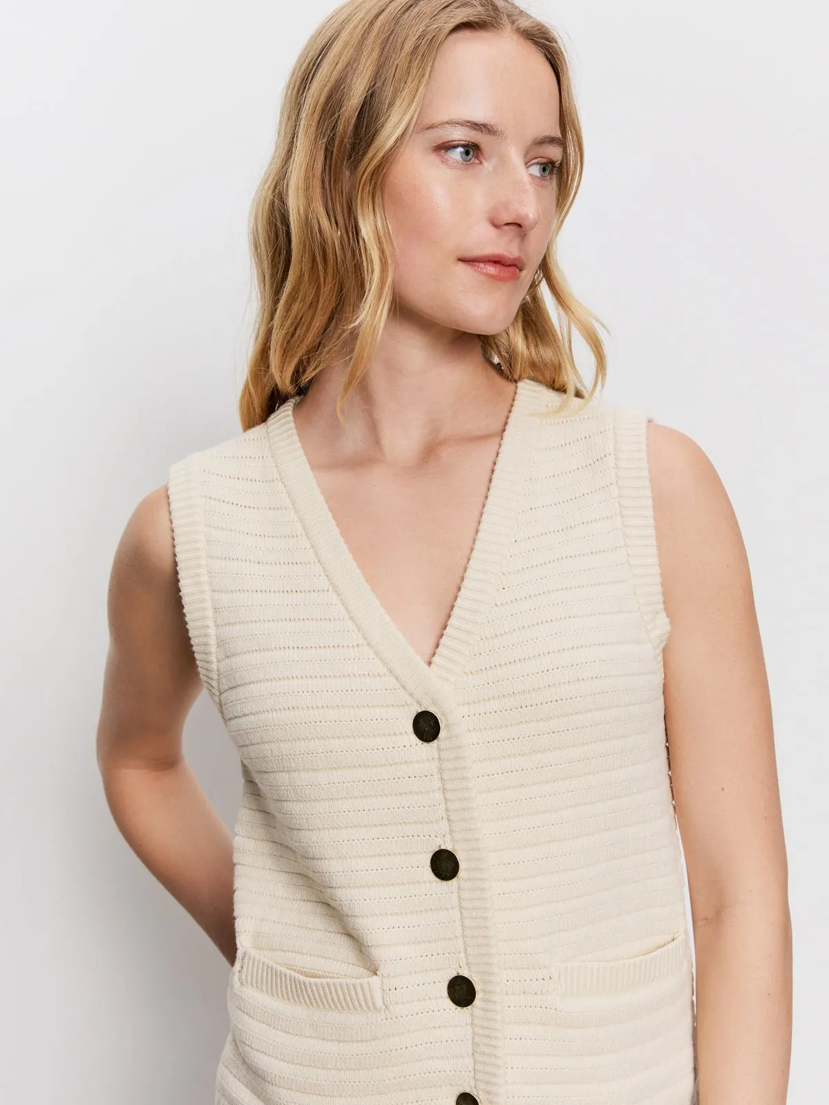 Textured Sweater Vest Macrame sold by Sanctuary