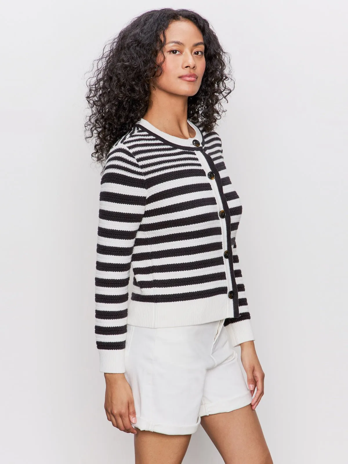 City Summer Cardi Black/ Macrame Multi Stripe sold by Sanctuary product image thumbnail 3
