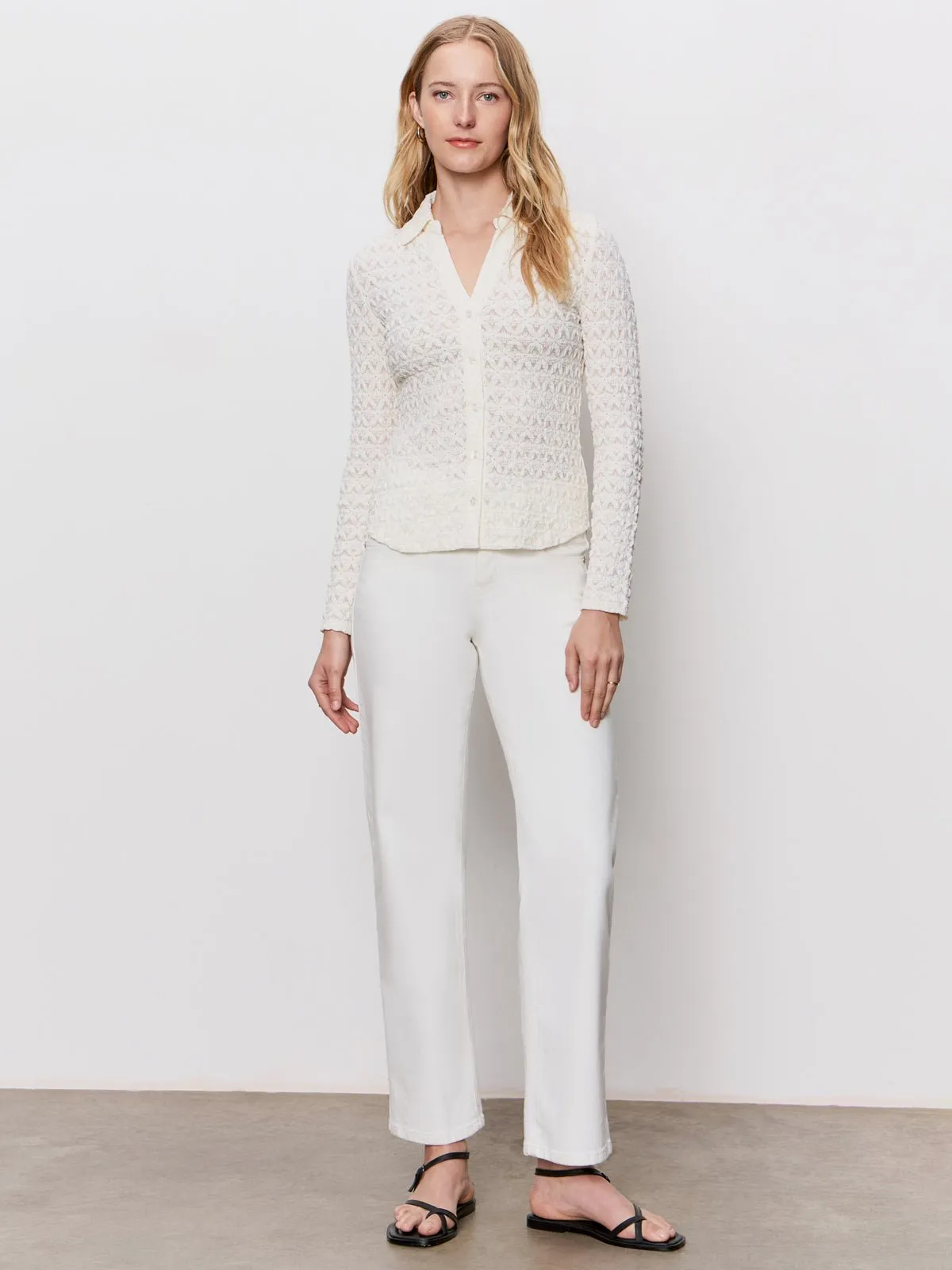 Dreamgirl Lace Button Up Top Chalk sold by Sanctuary product image thumbnail 5