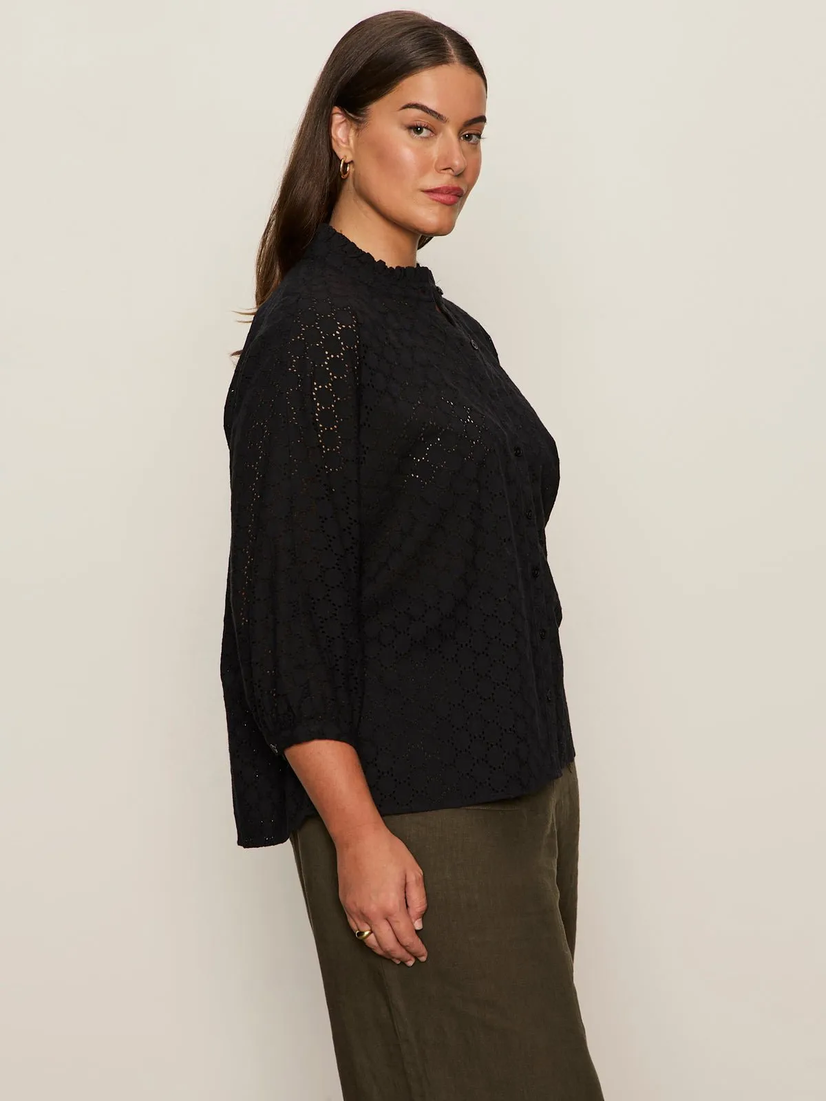 Petal Drop Blouse Black Extended Sizing sold by Sanctuary product image thumbnail 3