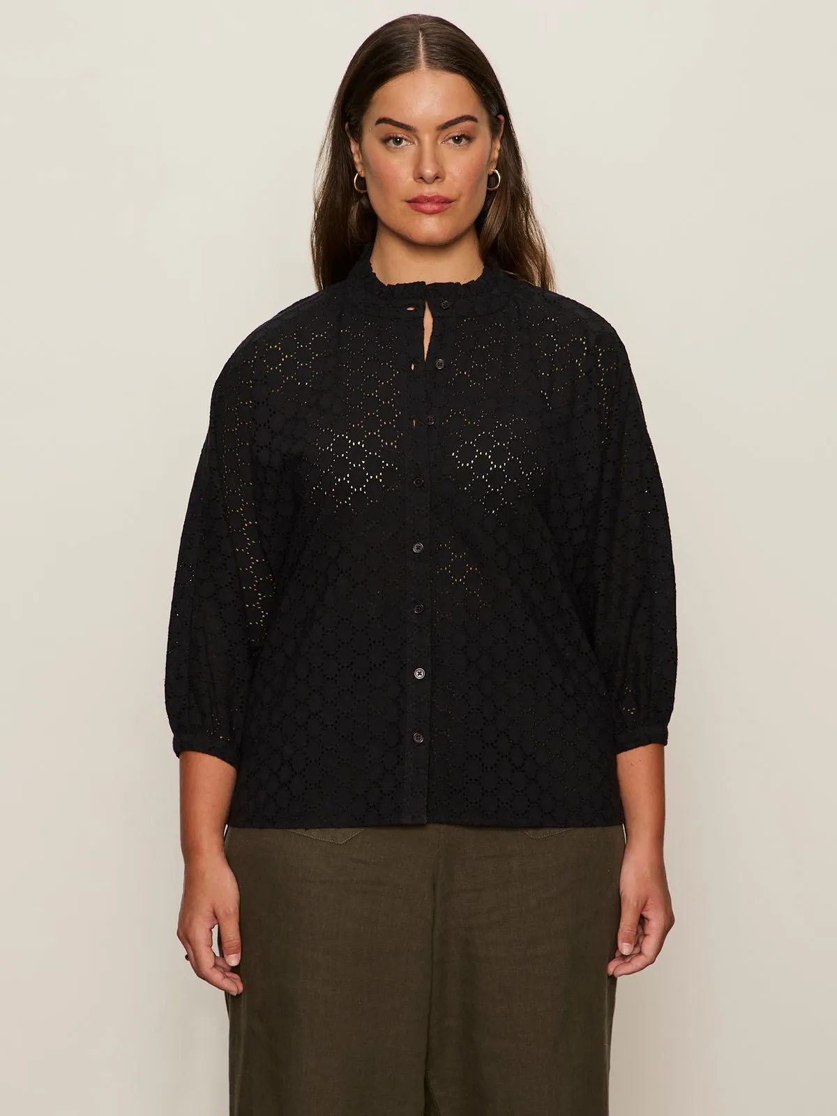 Petal Drop Blouse Black Extended Sizing sold by Sanctuary product image thumbnail 2