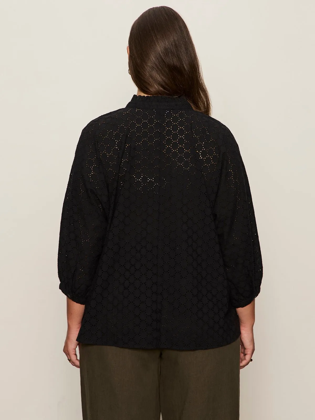 Petal Drop Blouse Black Extended Sizing sold by Sanctuary product image thumbnail 4