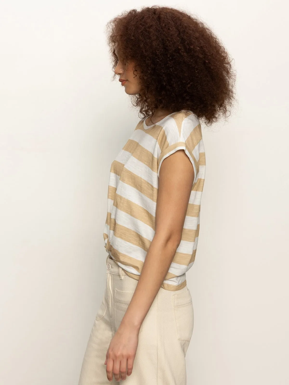 Knotted Muscle Tee White Sandstone Stripe sold by Sanctuary product image thumbnail 3