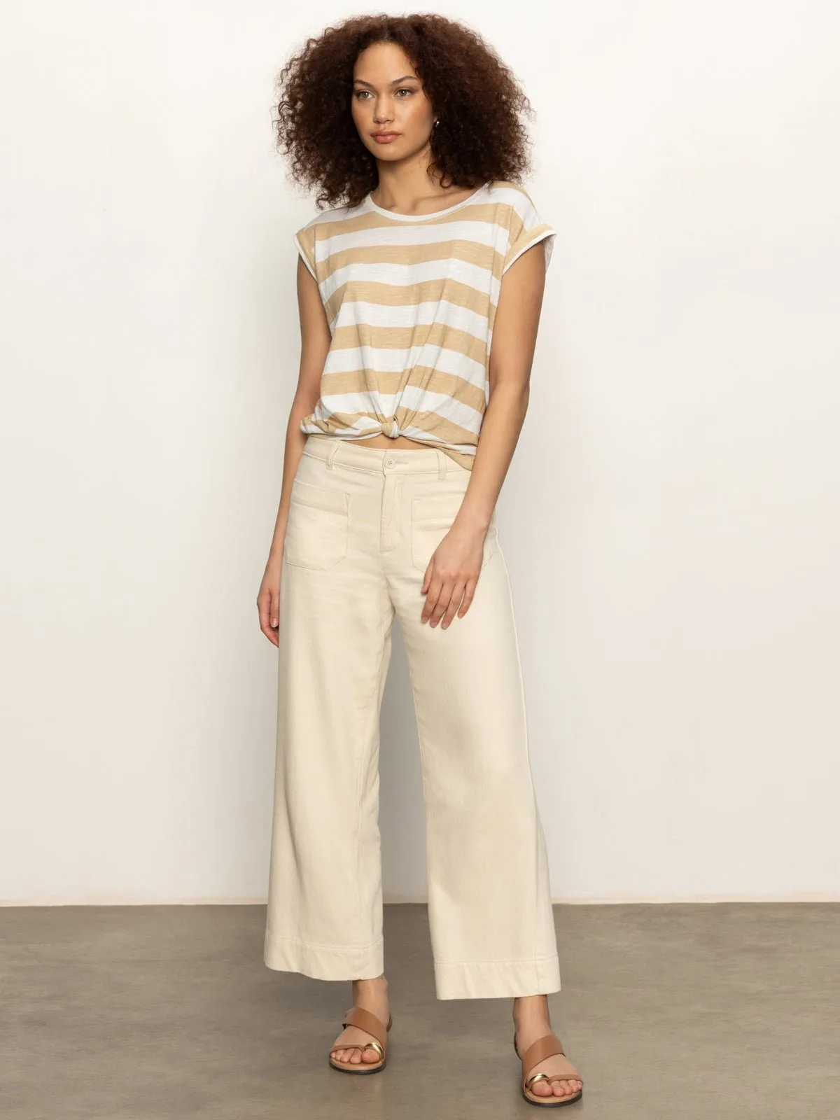 Knotted Muscle Tee White Sandstone Stripe sold by Sanctuary product image thumbnail 4