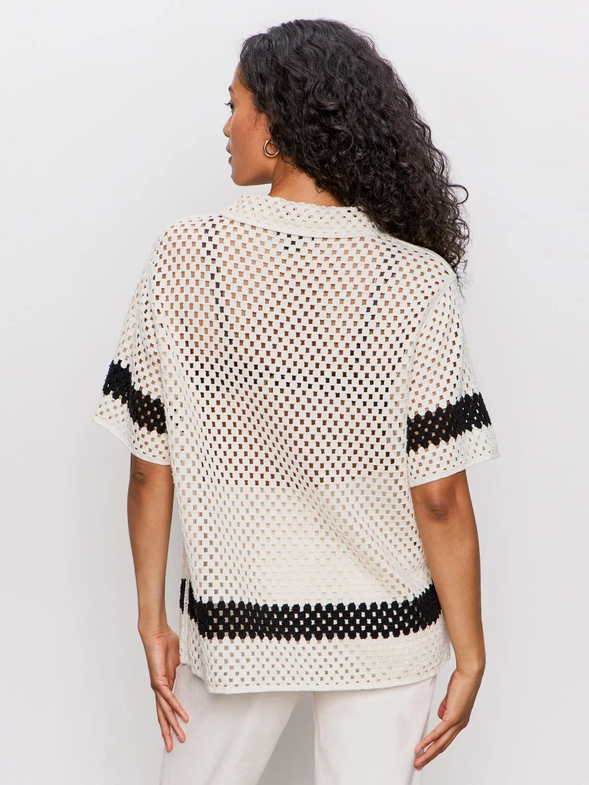 Crochet Resort Shirt Macrame Black sold by Sanctuary product image thumbnail 3