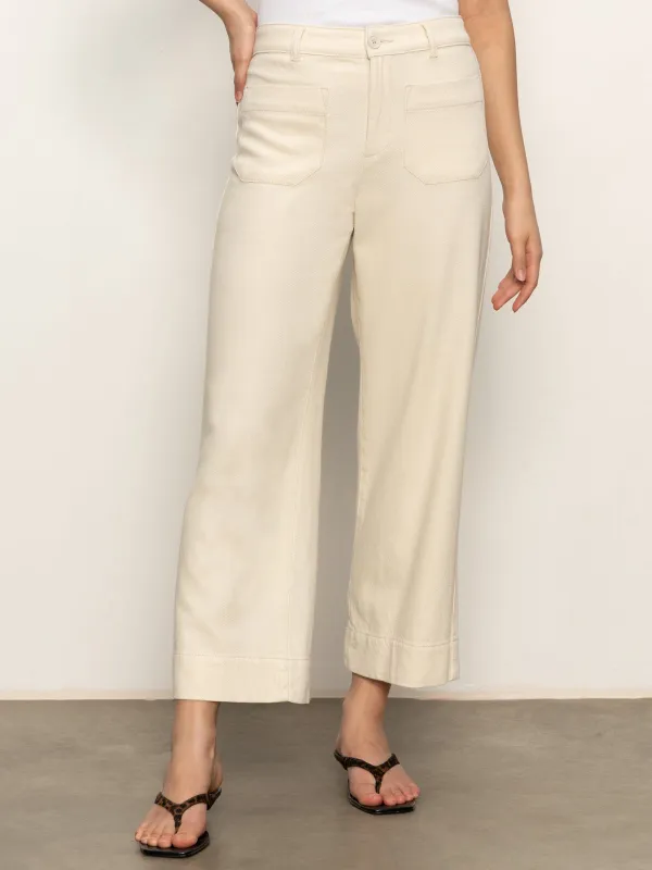 Soft Marine Wide Leg Standard Rise Crop Pant Macrame sold by Sanctuary