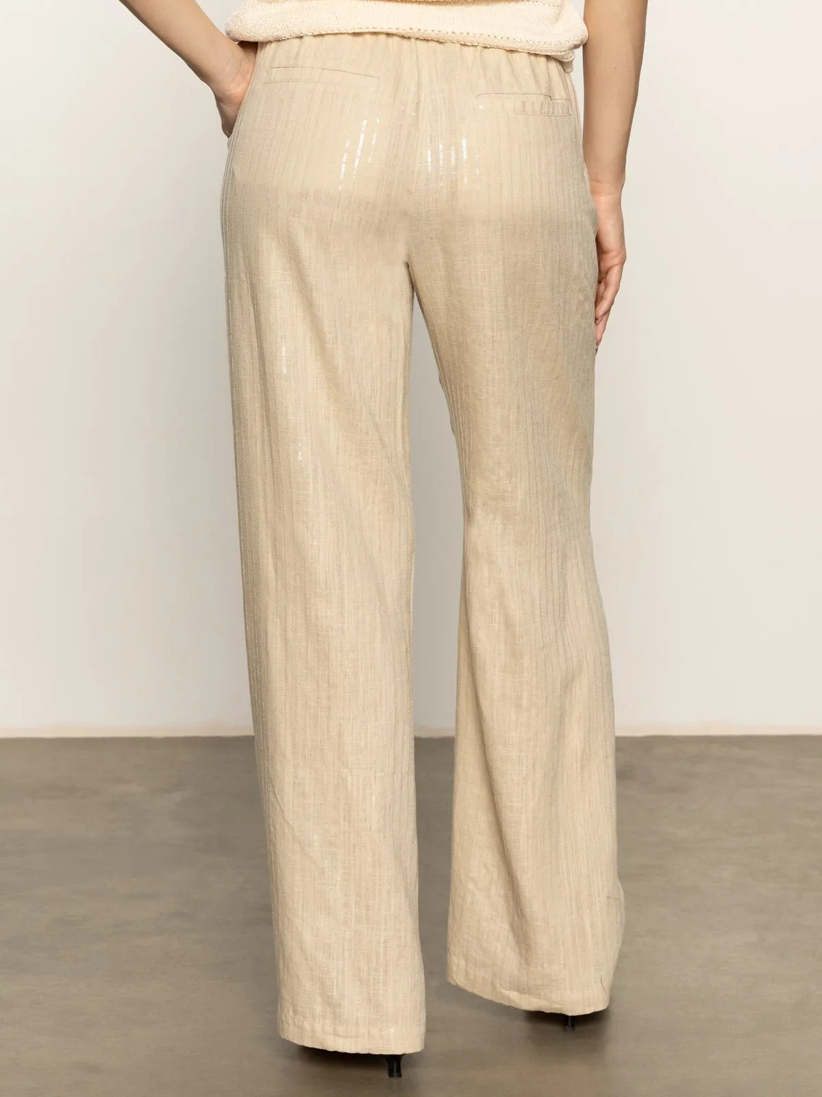 Coastal Semi-High Rise Pant Sand Sequin Stripe sold by Sanctuary product image thumbnail 3