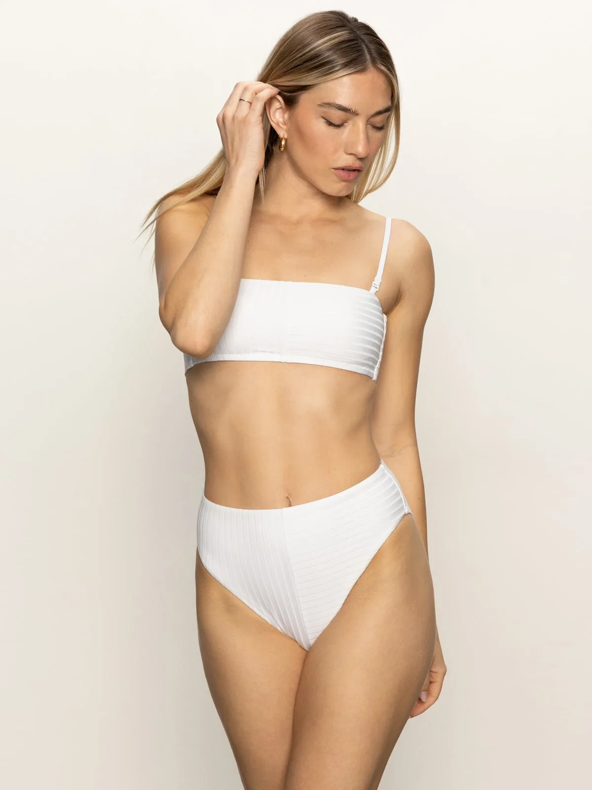 Refresh Rib High Rise Bikini Bottom White sold by Sanctuary product image thumbnail 3