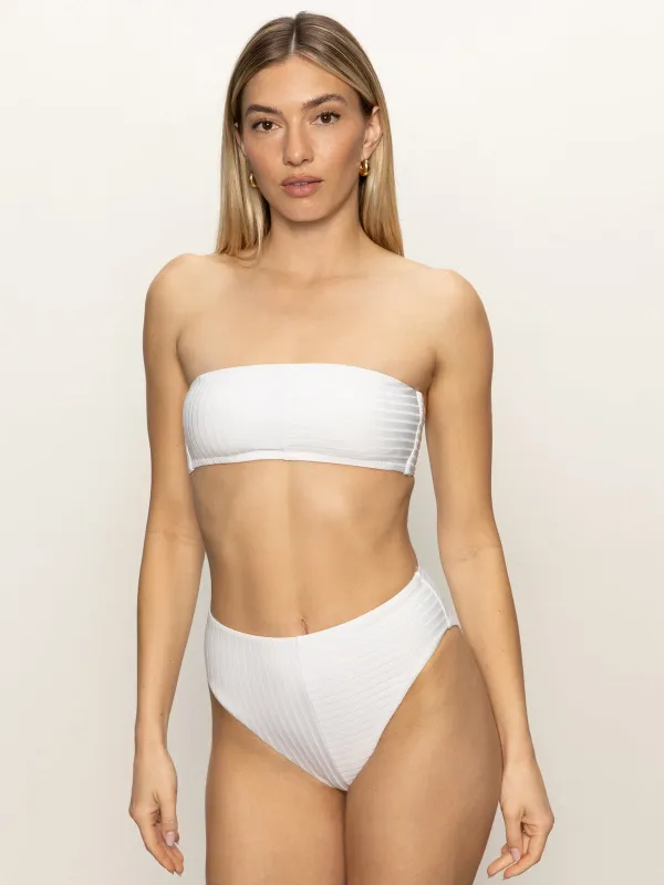 Refresh Rib Bandeau Bikini Top White sold by Sanctuary