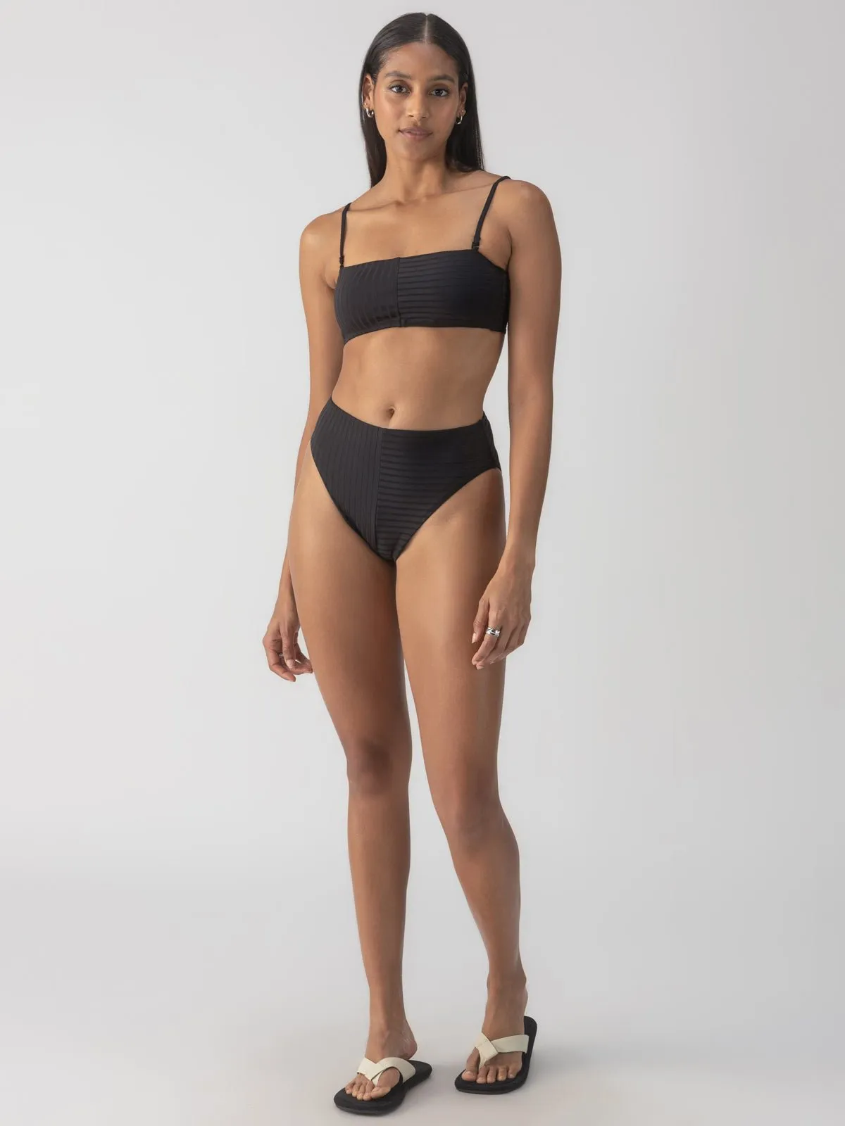 Refresh Rib High Rise Bikini Bottom Black sold by Sanctuary product image thumbnail 3