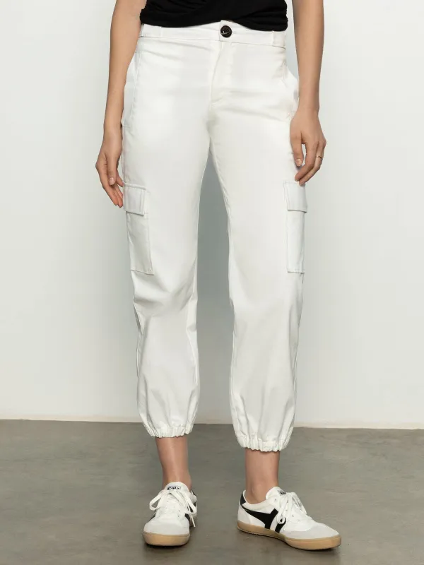 Take Over Jogger Mid-Rise Pant Bleached White sold by Sanctuary