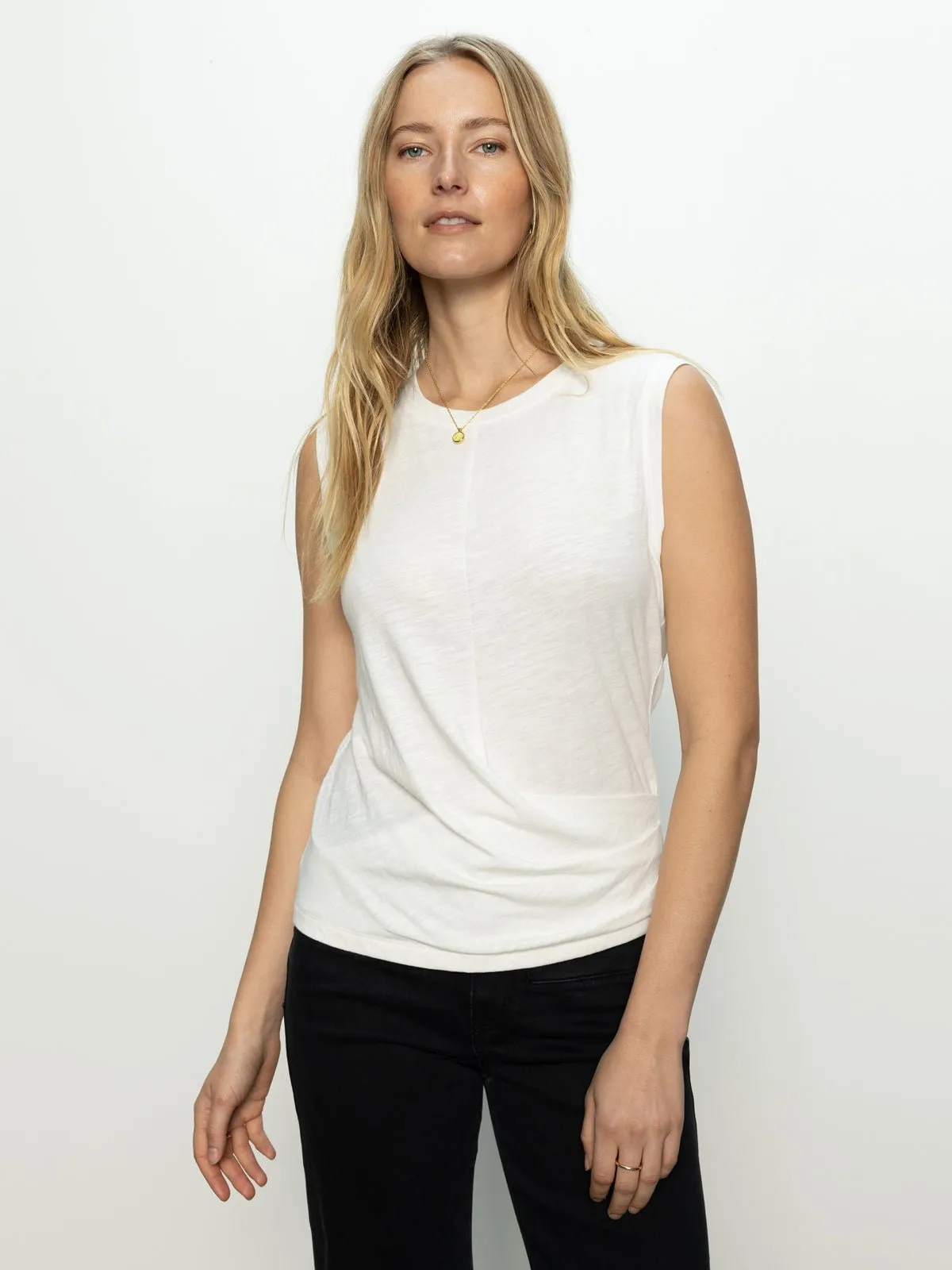 Draped Tank White sold by Sanctuary product image thumbnail 5