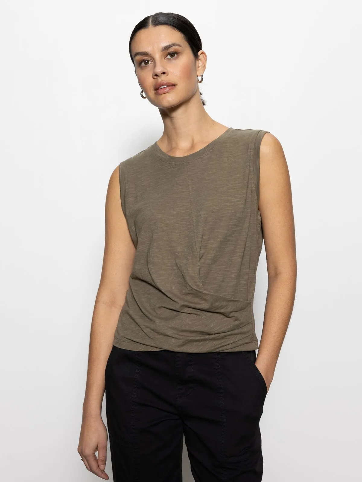 Draped Tank Burnt Olive sold by Sanctuary product image thumbnail 4