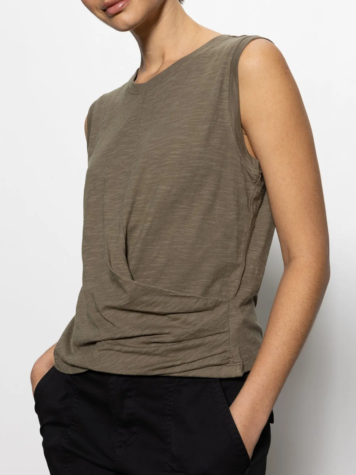 Draped Tank Burnt Olive sold by Sanctuary product image thumbnail 3