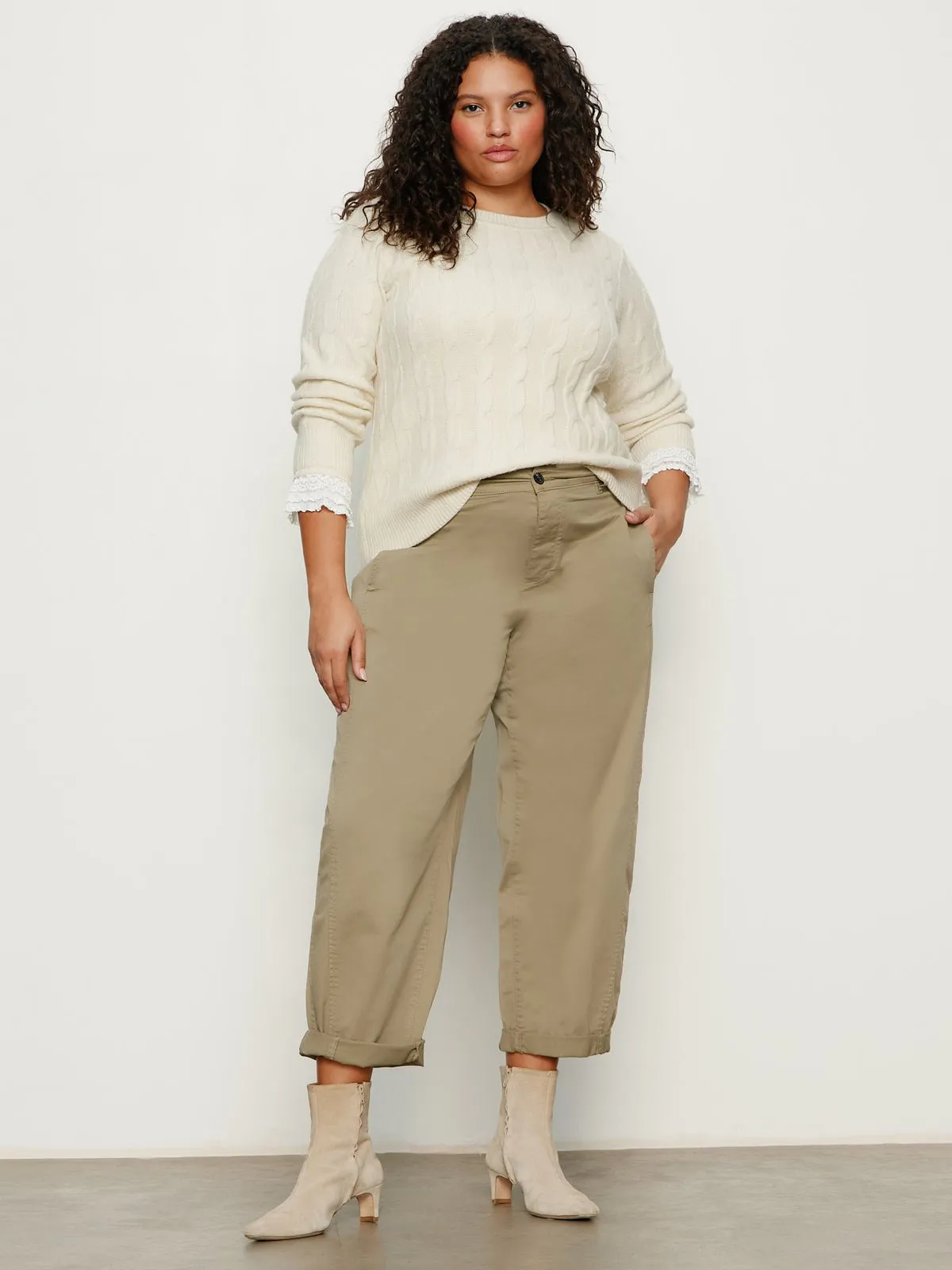 One In A Million Cable Crewneck Sweater Vanilla Extended Sizing sold by Sanctuary product image thumbnail 5