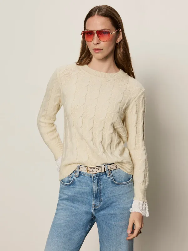 One In A Million Cable Crewneck Sweater Vanilla sold by Sanctuary