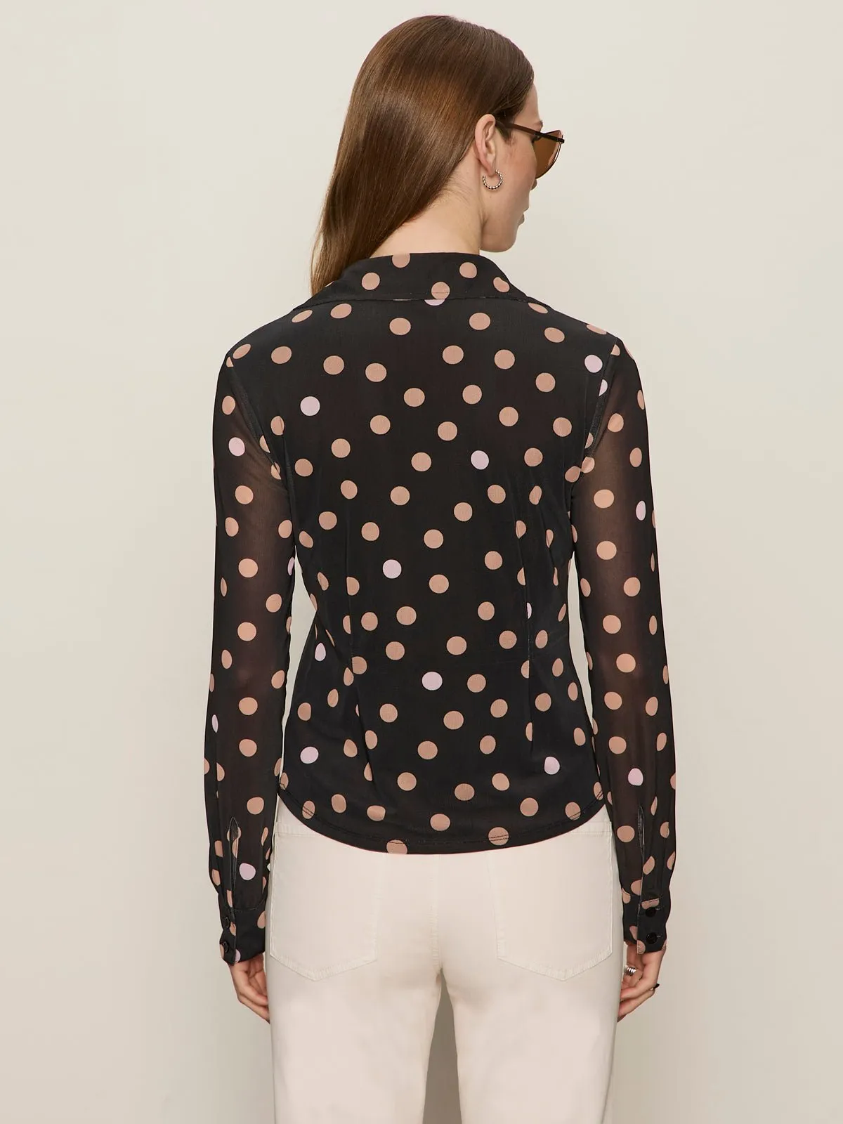 Fitted Mesh Button Down Top Popspot sold by Sanctuary product image thumbnail 4