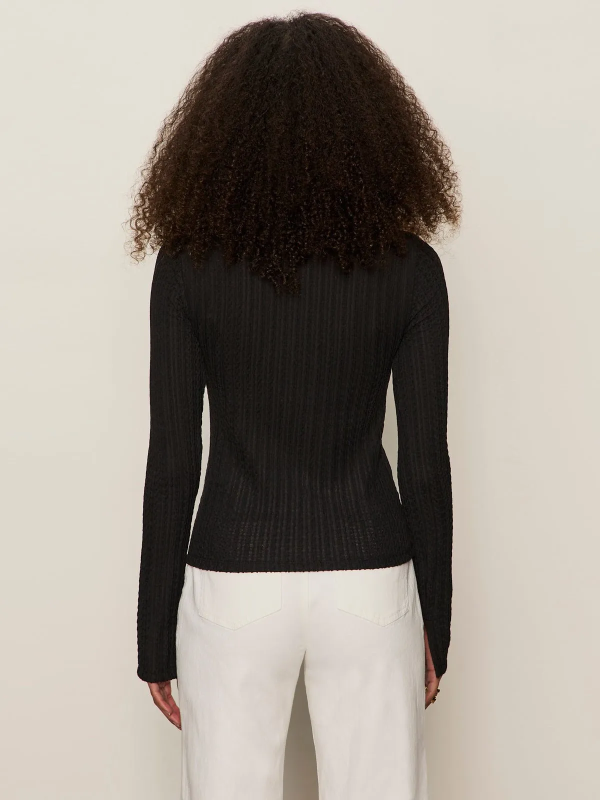 Long Sleeve Boatneck Textured Top Black sold by Sanctuary product image thumbnail 4