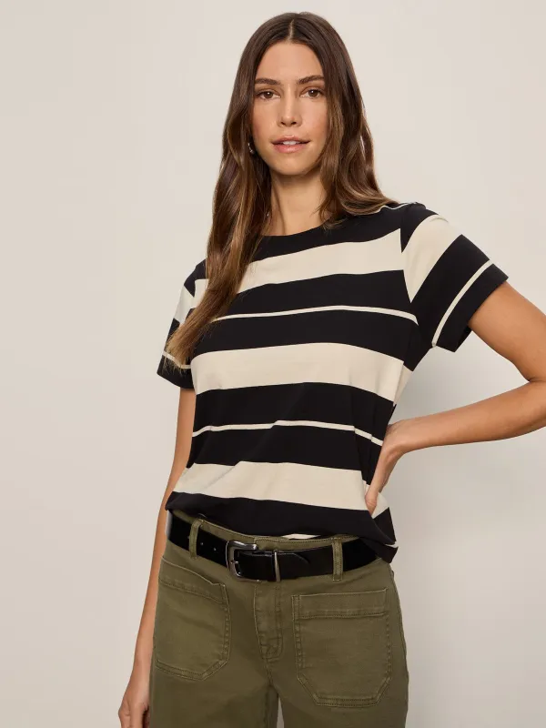 Timeless Tee Vanilla Creme/Black Stripe sold by Sanctuary