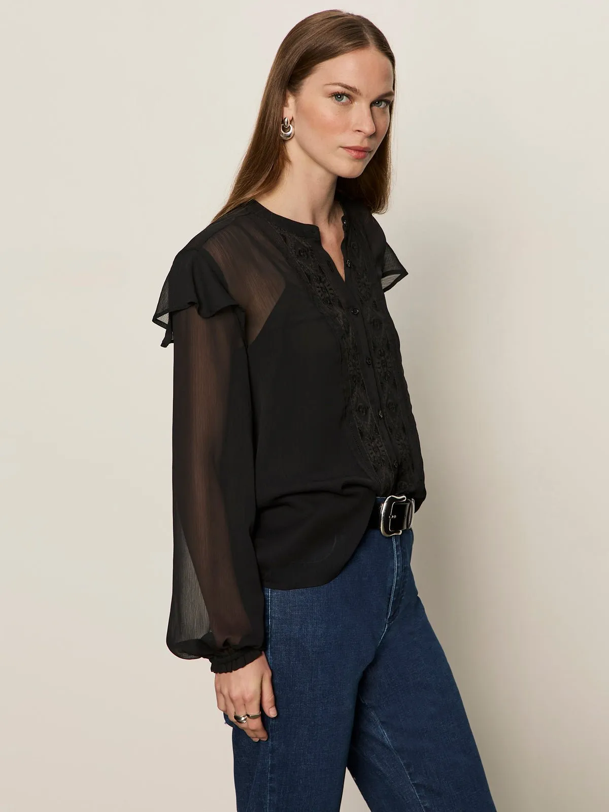 Nostalgia Embroidered Blouse Black sold by Sanctuary product image thumbnail 3