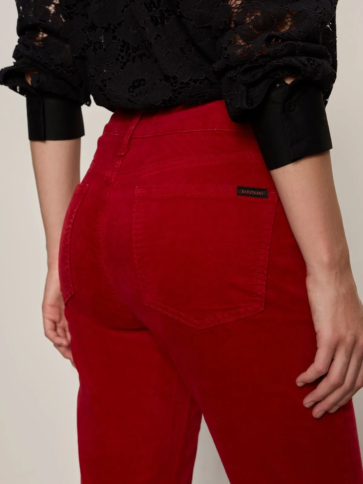 Velveteen Brook Bootcut Pant Cherry Lacquer sold by Sanctuary product image thumbnail 4